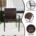 thumbnail image 5 of MEISSALIVVE Patio Dining Chairs Outdoor Set of 2, Stackable All-Weather Resistant Rattan Wicker Chairs, Deck Chairs for Porch, Balcony, Garden 330LBS Capacity,Brown, 5 of 7
