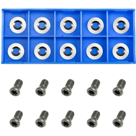 Yannee 10 Pcs Ci3 R1 12mm round carbide inserts indexable for woodworking turning tools