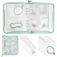 thumbnail image 1 of 51 piezas/1 juego de organizador de joyas transparente para pendientes, estuche de viaje para pendientes, bolsa de plástico con cremallera, bolsa plegable portátil con bolsillo, 1 of 9