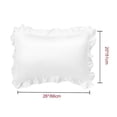 thumbnail image 4 of Unique Bargains 2-Piece Satin Ruffled Edge Pillowcases, Standard, White, 4 of 7