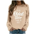 thumbnail image 3 of SIYUDAN Women Sweatshirt Womens Long Sleeve Sweatshirt Womens Pullover Khaki Pullover Adult Womens Sweatshirt Fall Clothing Sweatshirts for Women Trendy, 3 of 3