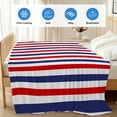 thumbnail image 4 of Red Blue White Striped Cooling Blanket, Lightweight Breathable Summer Throw Blanket with Double Sided Cold Effect, Modern Simple Stripes Picnic Beach Blankets Bed Sheet for Hot Sleepers 50"x60", 4 of 8