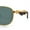 Gold Brown - Green, variant on Mens Luxury Oversize Wood Buff Rectangle OG Gangster Sunglasses Silver Black - Black