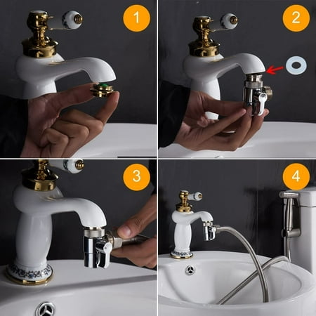 Brass Sink Valve Diverter Faucet Splitter With Universal Adapter For Kitchen Or Bathroom Replacement Part To Hose Canada - Bathroom Sink Faucet Hose Replacement Brass Sink Valve Diverter Faucet Splitter With Universal Adapter For Kitchen Or Bathroom Replacement Part To Hose Canada - Bathroom Sink Faucet Hose Replacement
