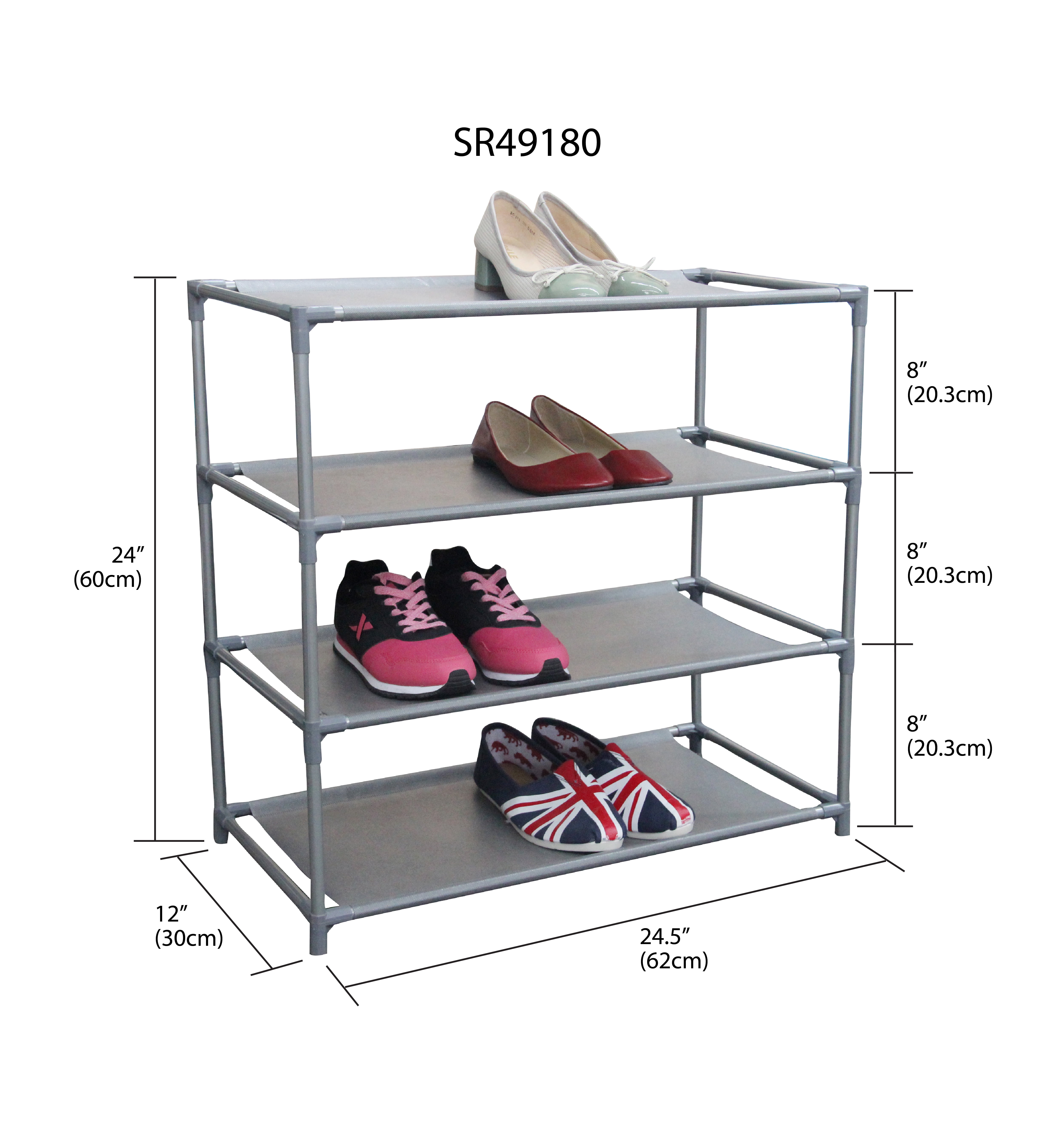  Foldable Shoe Rack, Plastic Shoe Rack Organizer, Can Hold 8-12  Pairs of Shoes, Free Standing Shoe Racks Stackable Shoes Rack Storage Shelf  (4-Tier) : Home & Kitchen