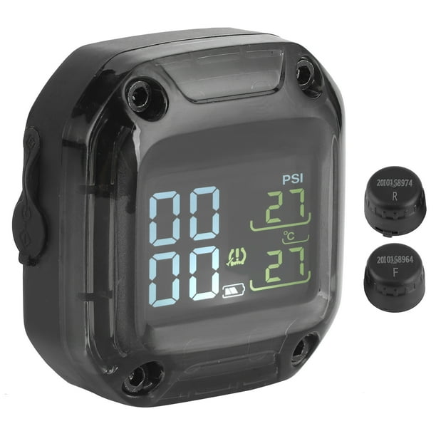 Monitor De Presión De Neumáticos, Con 2 Sensores De Presión De Neumáticos En Tiempo Real De Motocicleta TPMS Inalámbrico De Alta Precisión, Para La Mayoría De Los Remolques De Camiones Utes ZAQW Bike TPMS