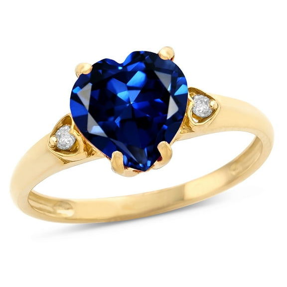 Star K� Heart Shaped 8mm Created Sapphire Engagement Promise Wedding Ring