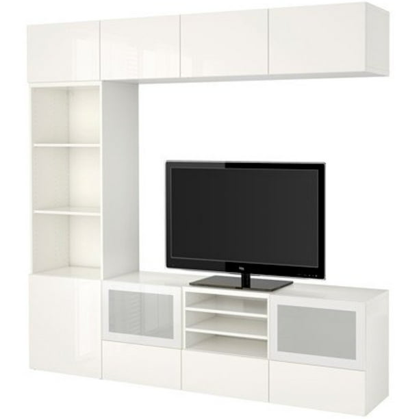 Ikea TV storage combination with softclosing drawers and glass doors