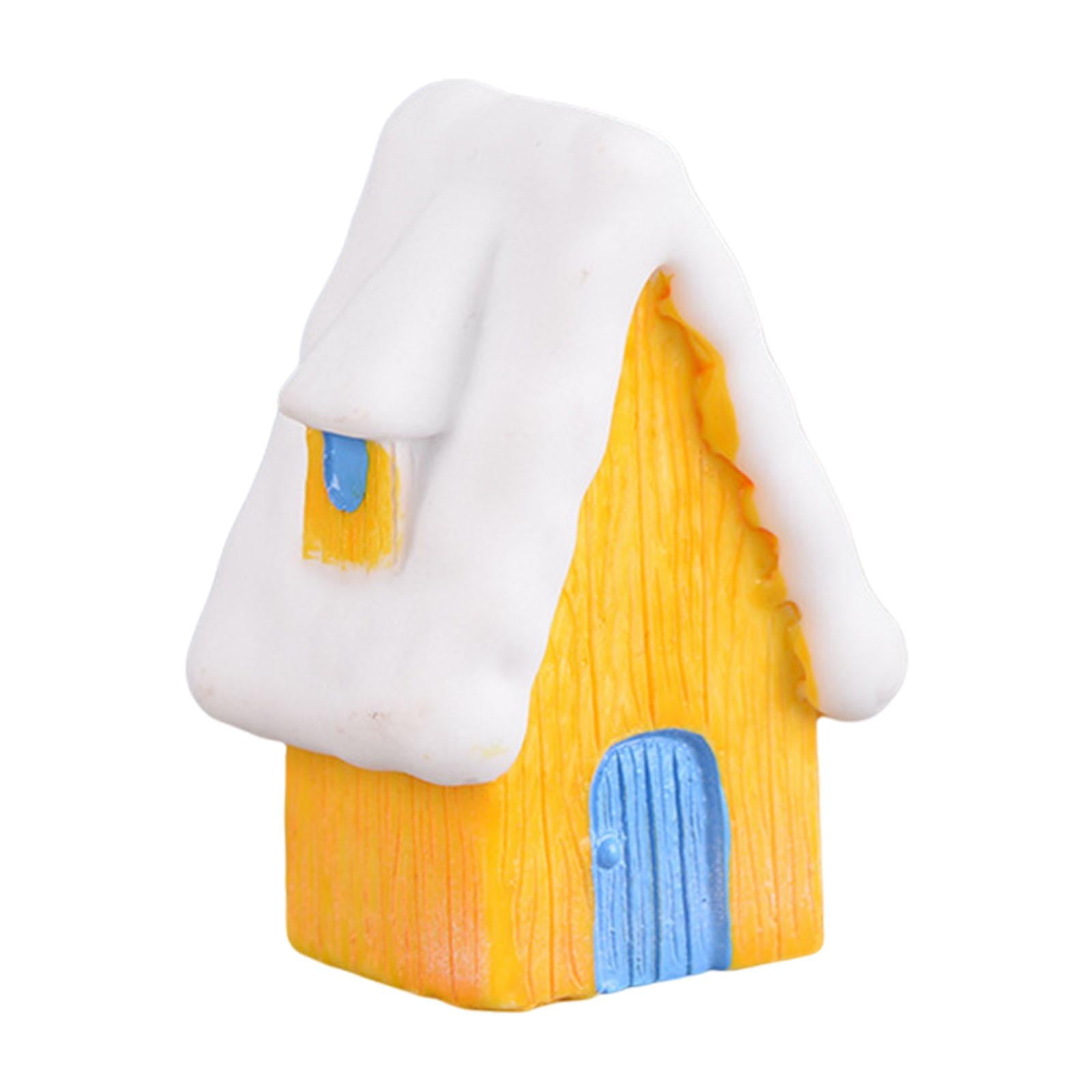 Mini Resin Statue Village House Figurines Cabin Hut Table Centerpiece