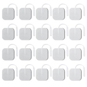 TENS Unit Electrode Pads 2x2, 20Pcs Latex Free TENS Replacement Pads for EMS Massage, Reusable Self-Adhesive Electrodes Pads