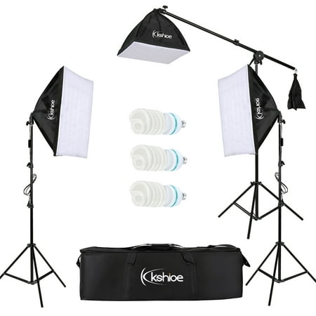UBesGoo Photography Softbox Lighting Kit Continuous Lighting System Photo Equipment Soft Studio Light with Light Stands and Convenient Carry Bag (3 softboxes-24 x24 )