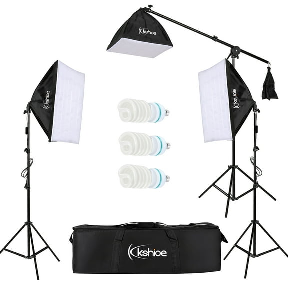 UBesGoo Photography Softbox Lighting Kit Continuous Lighting System Photo Equipment Soft Studio Light with Light Stands and Convenient Carry Bag (3 softboxes-24''x24'')