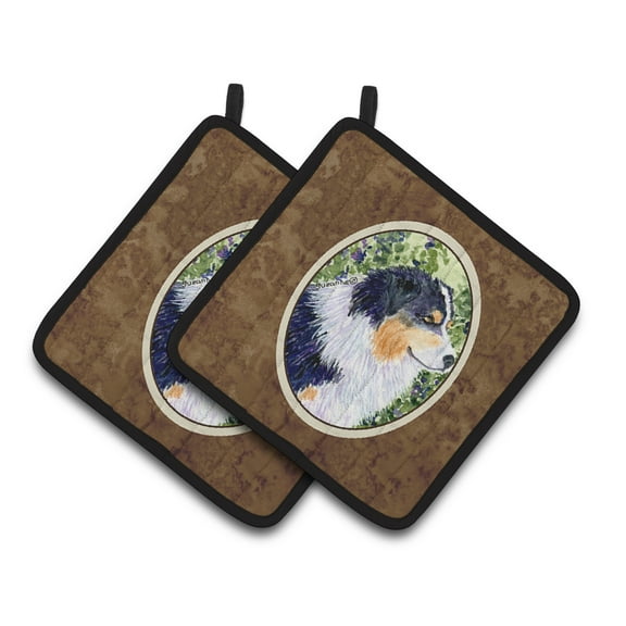 Australian Shepherd Pair of Pot Holders