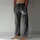 thumbnail image 1 of Puntoco Pantalones casuales largos para hombre, pantalones casuales con estampado de moda para hombre, cintura elástica con bolsillos, pantalones deportivos, 1 of 4