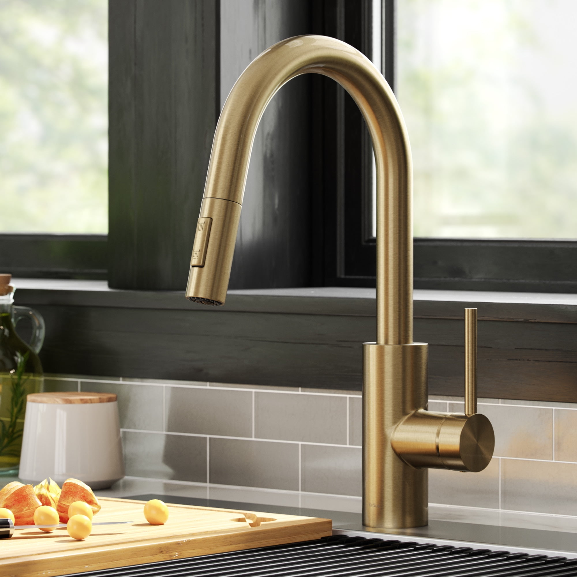Whitehaus Collection WHKSDTCR3-8201-BN Kitchen Faucet Brushed Nickel