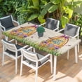 thumbnail image 2 of Beige Happy Easter Table Cloths for 4 Foot Rectangle Tables, Spring Easter Eggs Floral Rustic Patio Waterproof Elastic Fitted Tablecloths, Washable Rectangular Table Cover for Camping, 2 of 8