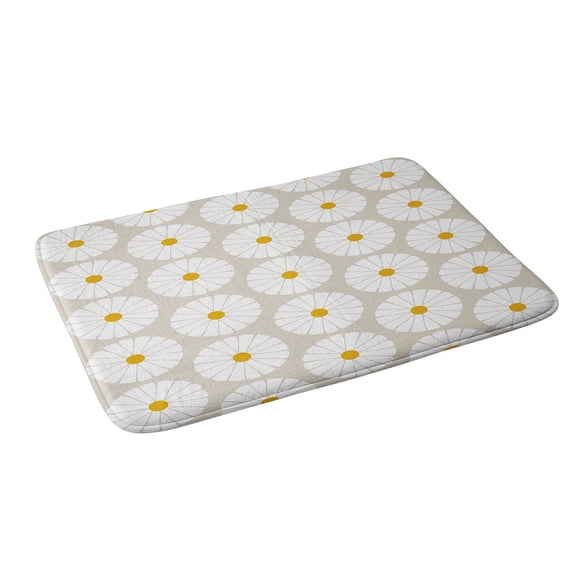 Society6 Colour Poems Ii Minimal Botanical Pattern Daisy Bath Mat 34" x 21"