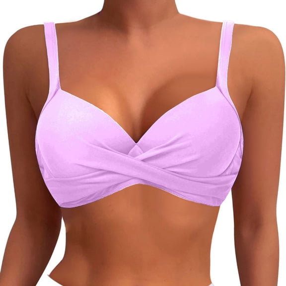 Glisme Swimsuits For Women Swimwear Push Up Bikini Top Purple Bathing Suits For Swimsuit Party