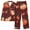 Coffee, variant on Pumpkin Pajamas Women Ladies Pantsuit Pajama Set Sleepwear Womens Halloween Pajamas,L