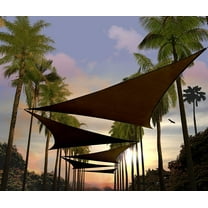 Amgo 16' x 16' x 16' Brown Triangle Sun Shade Sail Outdoor Canopy Awning UPF50+ AGTAPT8, 95% UV Blockage, Water & Air Permeable, Commercial Standard Heavy Duty (We Make Custom Size)