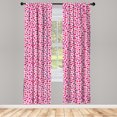 thumbnail image 4 of Ambesonne Valentine's Day Window Curtains, Simple Love Hearts, Each 28" W x 84" L, Pink Fuchsia, 4 of 4