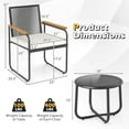 thumbnail image 3 of Gymax 3 Pieces Patio Furniture Set PE Wicker Chairs & Side Table w/Armrests Padded Cushions, 3 of 10