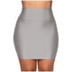 thumbnail image 1 of Minifalda Prolriy de moda para mujer, elástica, ajustada, de cintura alta, corta y ajustada, color gris L, 1 of 5