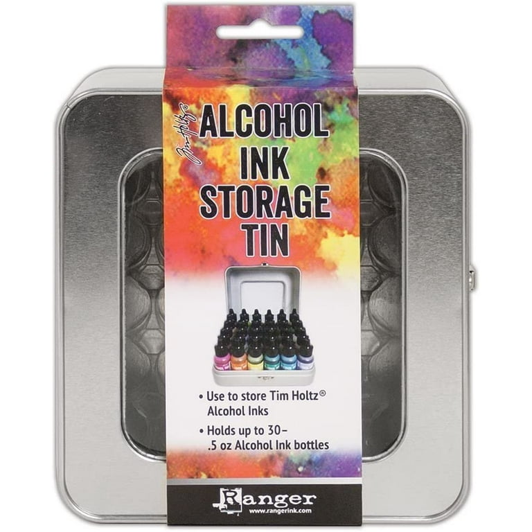 GrandProducts Art Bundles Ranger Alcohol Inks Set (50 Pack) Tim Holtz Brand Alcohol Inks And 10 Pixiss Alcohol Ink Blending Tools For Alcohol Ink Paper (Assorted Colors, No Duplicates