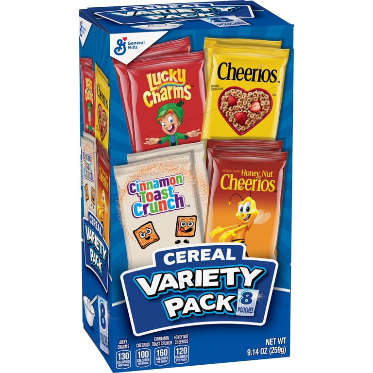 Cereal Variety Pack, Lucky Charms, Cinnamon Toast Crunch, Cheerios