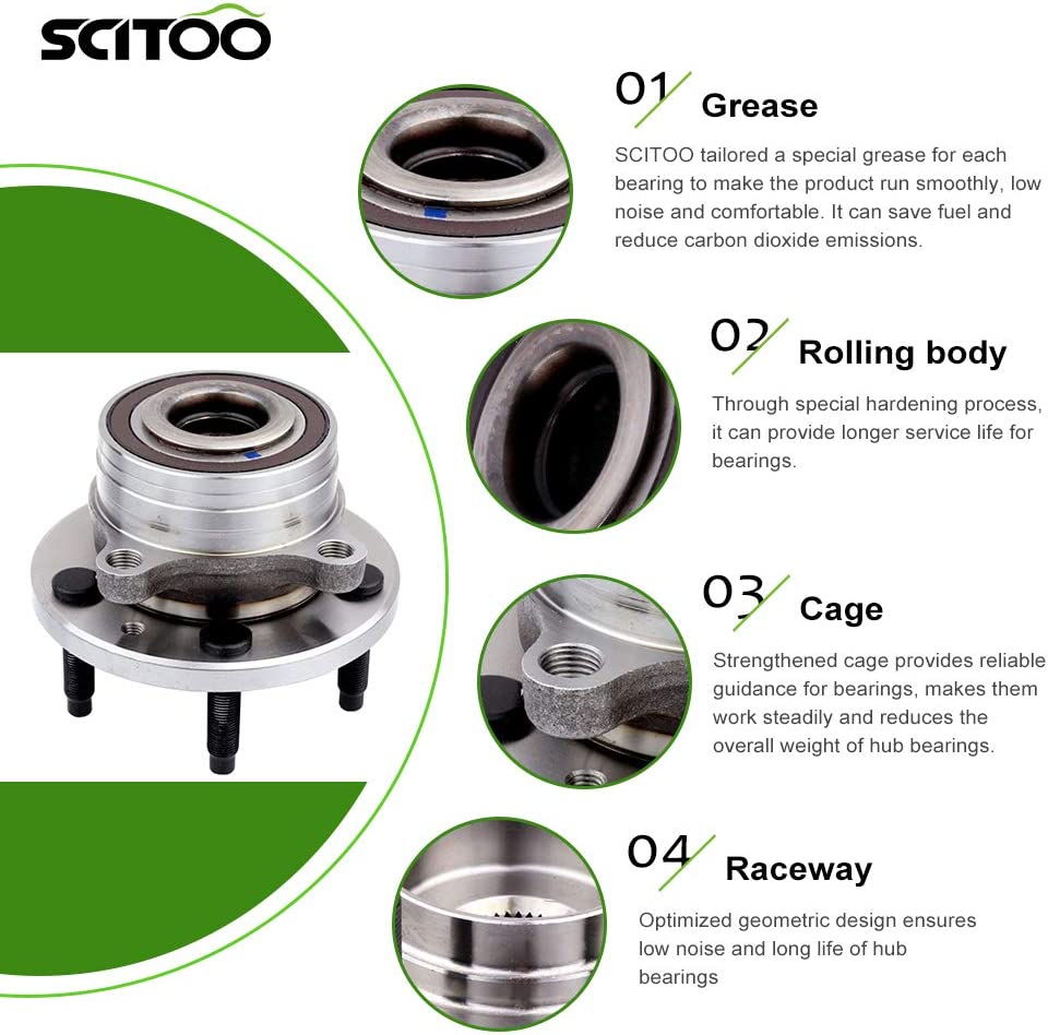 4-Piece Front & Rear Wheel Hub Bearing Assembly For 2011-2018 Ford Explorer