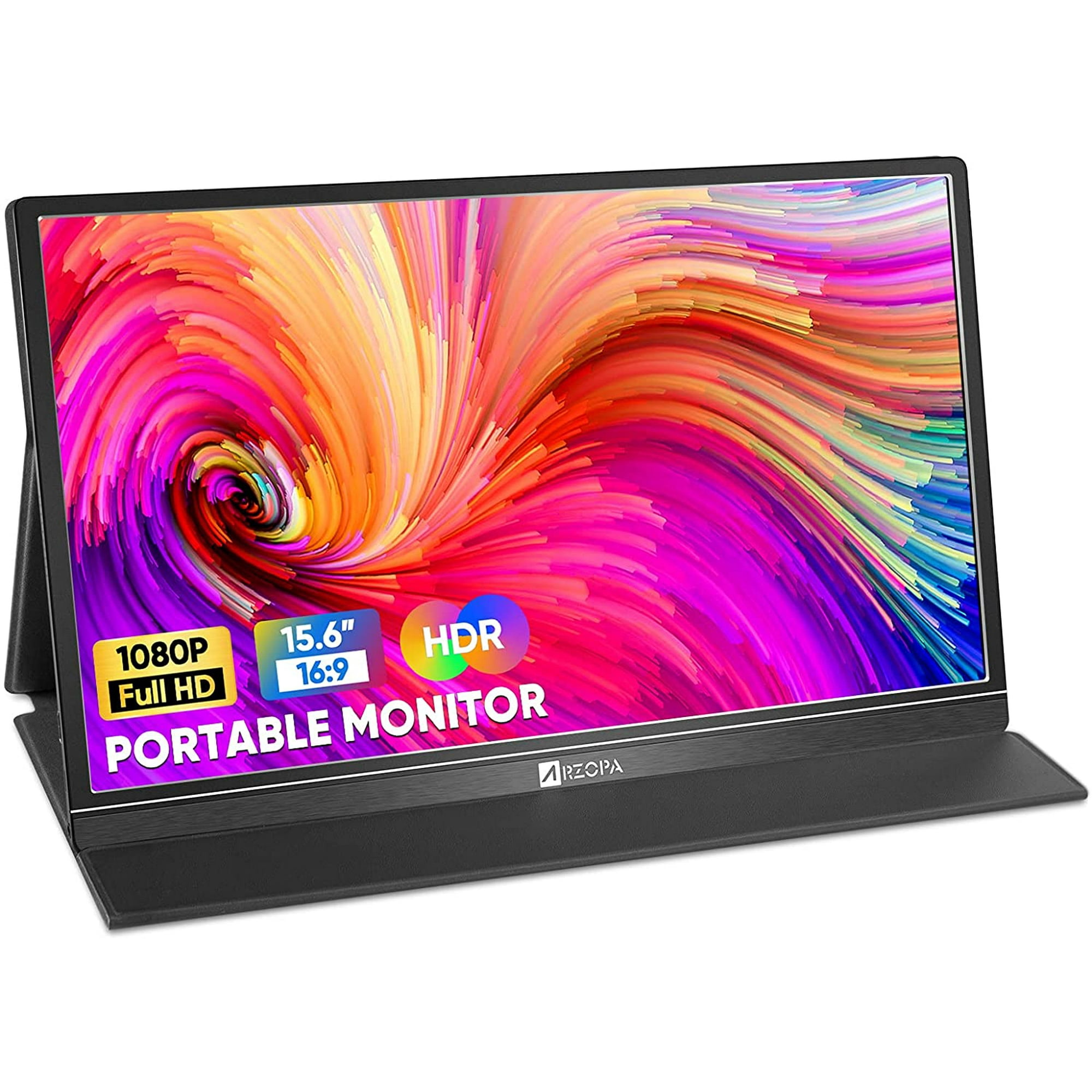 ARZOPA Portable Monitor, 15.6 inch FHD HDR 1080P 100SRGB Portable