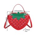 thumbnail image 2 of Hfppkn 3D Strawberry Shaped PU Leather Crossbody Bag Fun Fruit Shoulder Handbag for Casual Daily Use 20x7x17cm, 2 of 7
