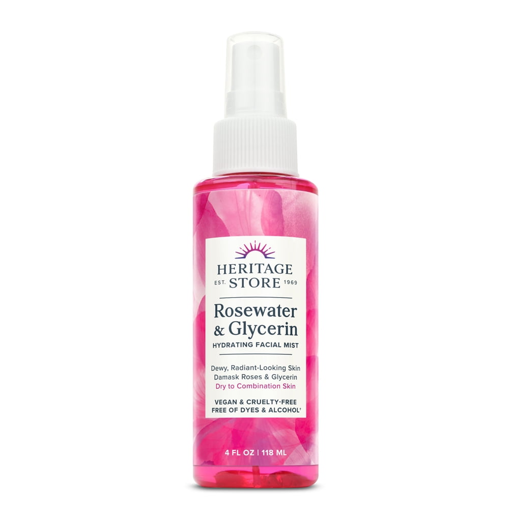 Heritage Store Rosewater & Glycerin Hydrating Mist for Skin & Hair
