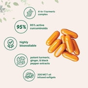 Micro Ingredients Turmeric Curcumin Supplement with Black Pepper & Ginger 3,000mg, 300 MCT Oil Softgels | 95% Curcuminoids
