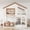 Beige, variant on Newest Full Size House Bunk Bed with Built-in Bookshelf and Safety Fencing, Natural