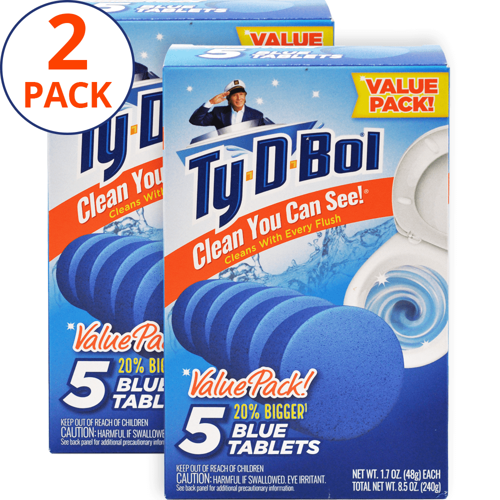 Stadium Krimpen Koloniaal 2 Pack) Ty-D-Bol Toilet Cleaner, Blue Toilet Bowl Cleaner Tablets, Bleach  Free, 1.7 oz, 5 Ct - Walmart.com