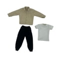thumbnail image 4 of Figura de acción 1:6, ropa, chaqueta, pantalones, camiseta, disfraz de muñeca, pantalones para 12 pulgadas Caqui, 4 of 9