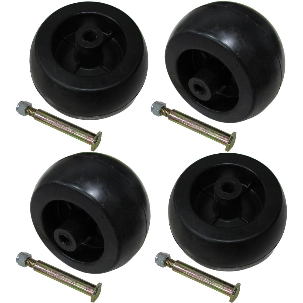 RAParts Four Pack of Riding Lawn Mower Deck Wheels & Bolts Fits Craftsman 193406 174873 133957