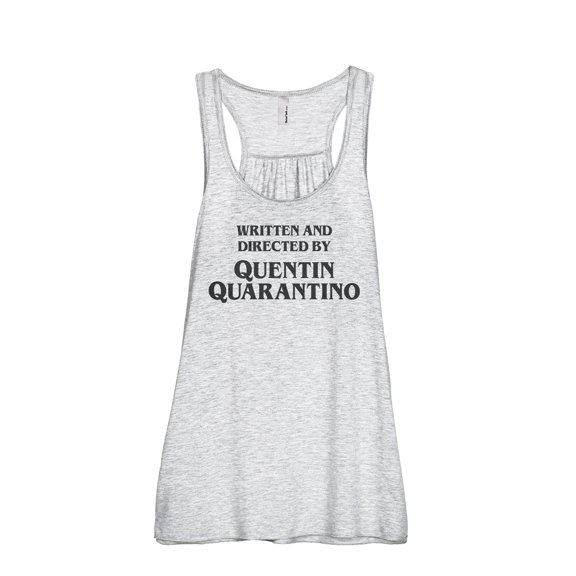 Written And Directed By Quentin Quarantino Women's Fashion Sleeveless Flowy Racerback Workout Yoga Tank Top Sport Grey Large