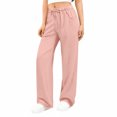thumbnail image 6 of Sweatpants Womens 2026 Fall Baggy Wide Leg Sweatpant Fleece Lined Straight Leg Sweat Pants 28" 29" Inseam Pink 2XL, 6 of 6