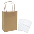 thumbnail image 2 of Fun Express Kraft Paper Gift Bags & White Tissue Paper Kit for 12, Gold, Medium, 6 1/2" x 9", 2 of 3