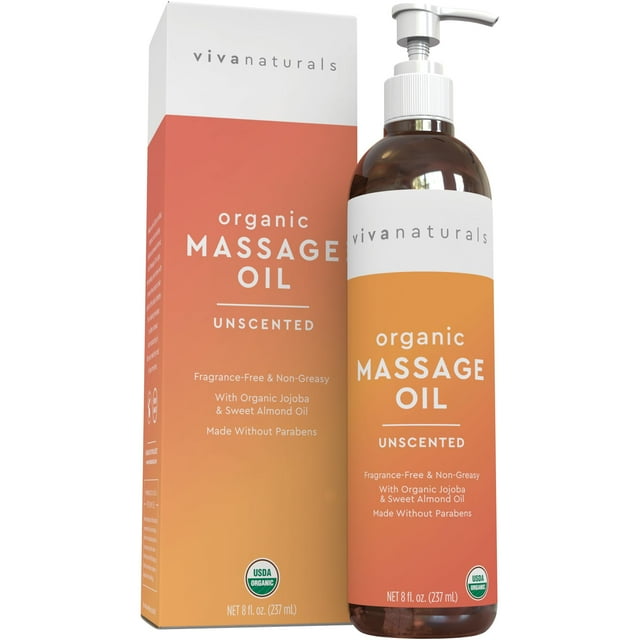 Aceite de masaje Viva Naturals Organic sin perfume 237ml
