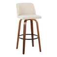 thumbnail image 3 of LumiSource Brown Toriano 30" Fixed Height Barstool - Set of 2, 3 of 3