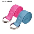 thumbnail image 2 of Cinturón de yoga con correa de estiramiento y hebilla de anillo de metal ajustable, para pilates, fitness y baile, 2 of 5