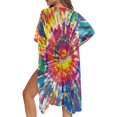 thumbnail image 5 of HELLHERO Lightweight Bathing Suit Cover Up for Summer Polyester Casual Womens Beach Coverups Kimono Cardigan Cover Up Colorful Tie Dye Patterns, 5 of 6