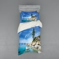 thumbnail image 2 of Ambesonne Nautical Bedding Set 4 Pcs, Seascape Lake Tahoe, Queen, Blue Grey, 2 of 3