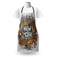 thumbnail image 3 of New York Taxi Apron, Colorful Cartoon Art Doodle with NY City Theme Famous Symbols, Unisex Kitchen Bib with Adjustable Neck for Cooking Gardening, Adult Size, Pale Taupe and Multicolor, by Ambesonne, 3 of 4