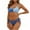 Dark Blue, variant on Elegant Bikini Set for Women Solid Color Figure Flattering with Soft Padded Bralette No Underwire and High Waist