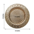 thumbnail image 3 of Efavormart 6 Pack | 13" Gold Embossed Peacock Design Plastic Serving Plates, Round Disposable Charger Plates, 3 of 10