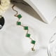 thumbnail image 4 of Pulsera de Eslabones con Flores Verdes JeenMata Bañada en Oro Amarillo, 4 of 6